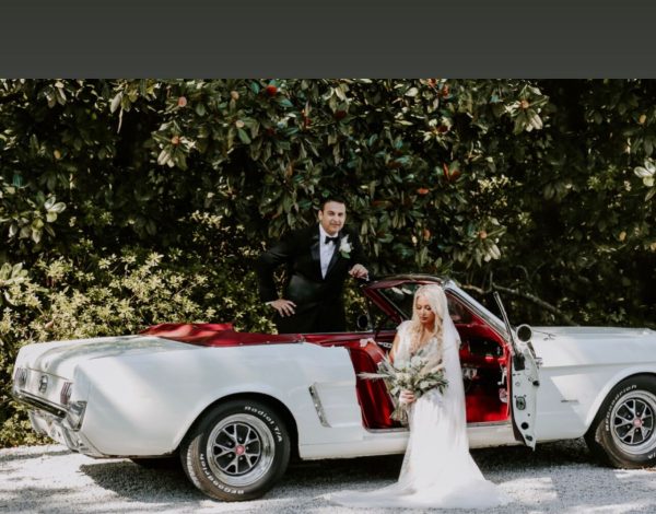 Transportation Listing Category Classic car rental (65 Mustang conv., White on Red)
